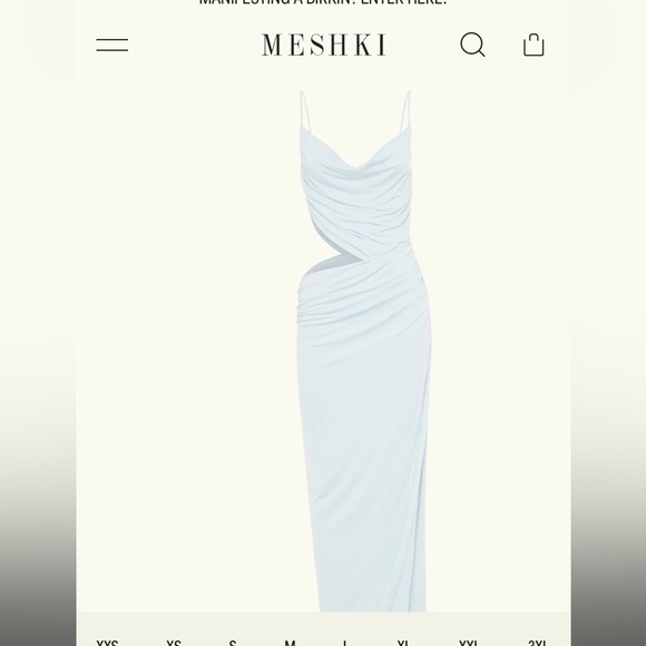 Meshki Dresses & Skirts - Meshki Jemma Draped Slinky Maxi Dress - Sky Blue